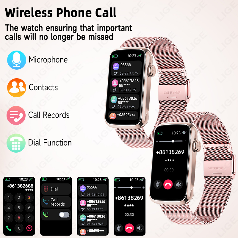 LIGE 1.47'' Smart Watch Women  - Watches Ladies Smartwatch 评论和价格