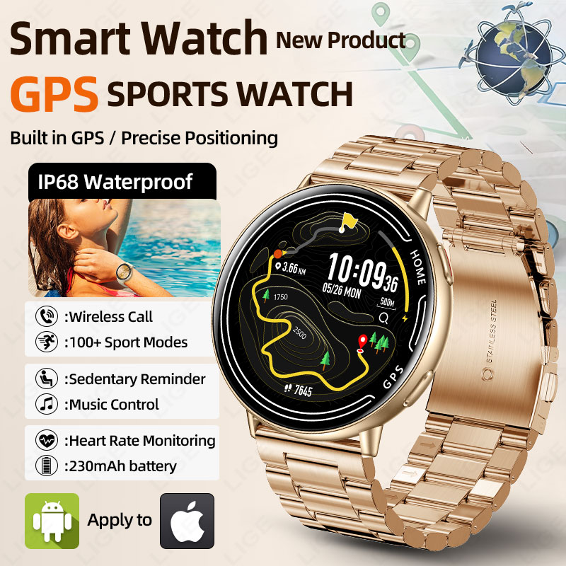 LIGE GPS Smart Watch Heart Rat - Smartwatch Watches For Women With Gps 评论和价格