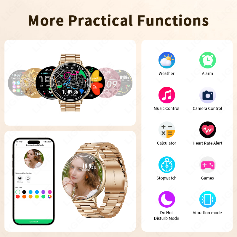 LIGE GPS Smart Watch Heart Rat - Smartwatch Watches For Women With Gps 评论和价格